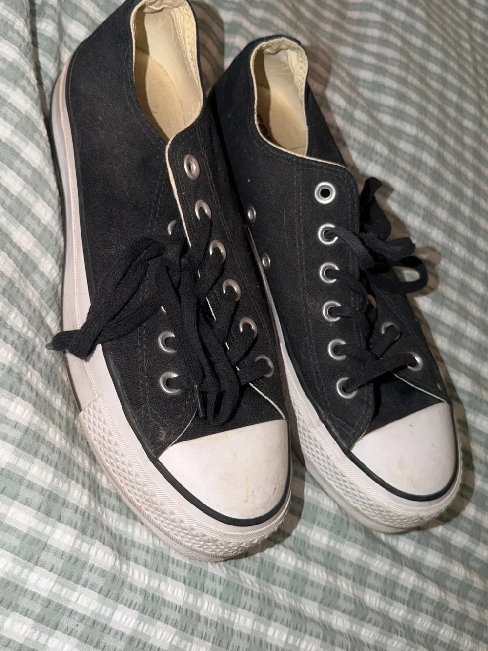 Converse Black Low Top Canvas Platform Sneakers